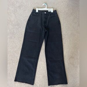 LOVE, BONITO black washed straight mid rise denim